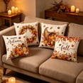 thumbnail image 4 of Fall Decor Fall Thanksgiving Pillow Covers 18x18 Inch Set of 4 Fall Pumpkin Cushion Case Fall Throw Pillows Covers Autumn Farmhouse Decor Cushion Pillow Cover For Porch Sofa Couch Bed Livingroom, 4 of 6