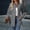 Gray, variant on Womens Jackets Casual Casual Stand Collar Midi Wool Blend Coat Long Sleeve Button Up Jacket for Autumn Winter