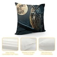 thumbnail image 4 of Orinice Owl Moon Branch Graphic Decorative Cotton Linen Throw Pillow Cover Square Pillow Case 1PC 18x18in, 4 of 5