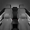 thumbnail image 4 of Funda de asiento de coche de lujo con reposacabezas, almohada lumbar, transpirable y resistente al desgaste, cojín protector de asientos deportivos integrados de gamuza, 4 of 5