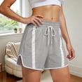 thumbnail image 2 of Uaswgudfs Women's Color Block Athletic Shorts, Elastic Drawstring Loose Fit Casual Shorts for Summer Sports & Daily Wear, 2 of 6