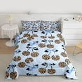 thumbnail image 2 of Feelyou Blue Bowknot Cherry Twin Comforter Sets, Leopard Cheetah Print Bedding Set, 2pcs, 2 of 8