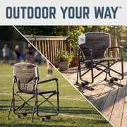 Timber Ridge TEGO™ FlowMotion™ Rocking Camping Chair, Folding Outdoor Rocker with Cup Holder, Obsidian Peak