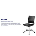 thumbnail image 5 of Flash Furniture Mid-Back Armless Black LeatherSoft Contemporary Ribbed Executive Swivel Office Chair, 5 of 15