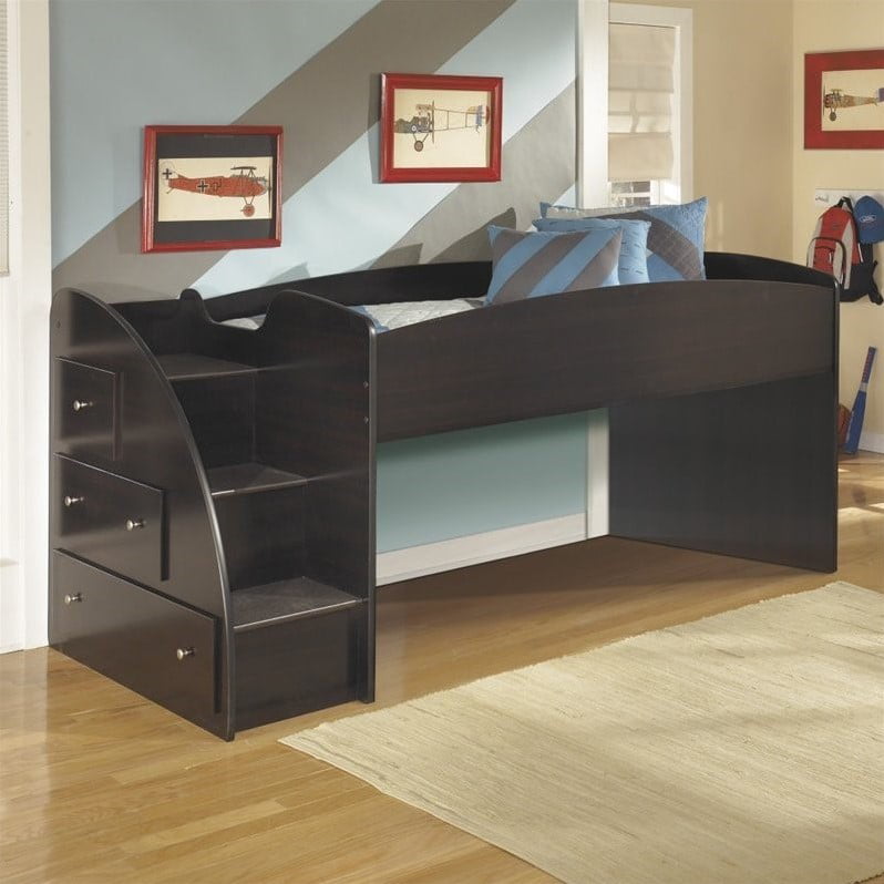 Ashley Embrace 3 Drawer Wood Twin Left, Ashley Furniture Triple Bunk Bedside Table