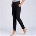 thumbnail image 5 of Taqqpue p Womens High Waist Trouser Pants Dress Pants for Women Office Straight Leg Trousers Elastic Waist Dress Slacks for Women Work Casual, 5 of 7