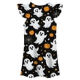thumbnail image 4 of Bysome Girls Dress Graphic Print Short Sleeve Crew Neck Dresses Halloween Comfortable Girls Dress Size 3-4 Years Black, 4 of 5