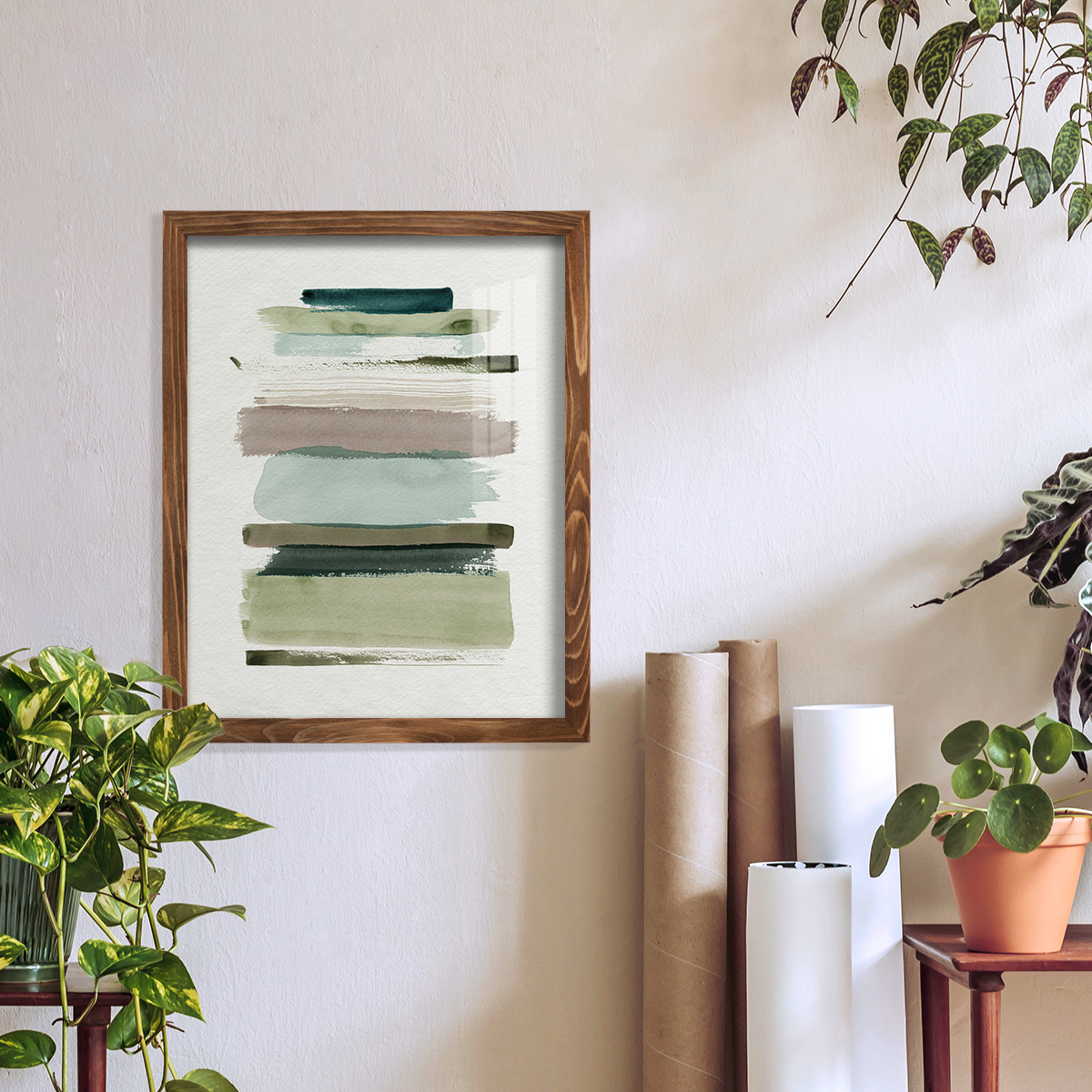 Grass Stains I - Framed Print w/glass - Walnut