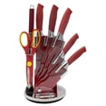 thumbnail image 1 of Juego De Cuchillos De Acero Inoxidable 8 Piezas Rojo, 1 of 6