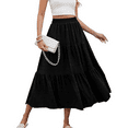thumbnail image 5 of SOMER linen Skirts For Women Flowy Maxi Skirt Summer linen Pleated High Waisted Casual Long Skirts With Pockets, 5 of 6