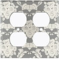 thumbnail image 2 of Metal Light Switch Plate Outlet Cover (Damask Rose Tan - Double Duplex), 2 of 2