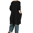 thumbnail image 2 of Women's Stylish Sweatshirt Dress Knitted Jumpers Blouse Pullover w/Pockets Black L, 2 of 5