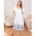 thumbnail image 2 of Ekouaer Long Nightgown for Women Short Sleeve Sleepwear Plus Size Loungewear Mumu Dress Lounge Dress with Pockets, 2 of 6