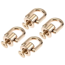 Uxcell 12x10mm Button Studs with D Ring Zinc Alloy Electroplating 4 Pack Light Gold