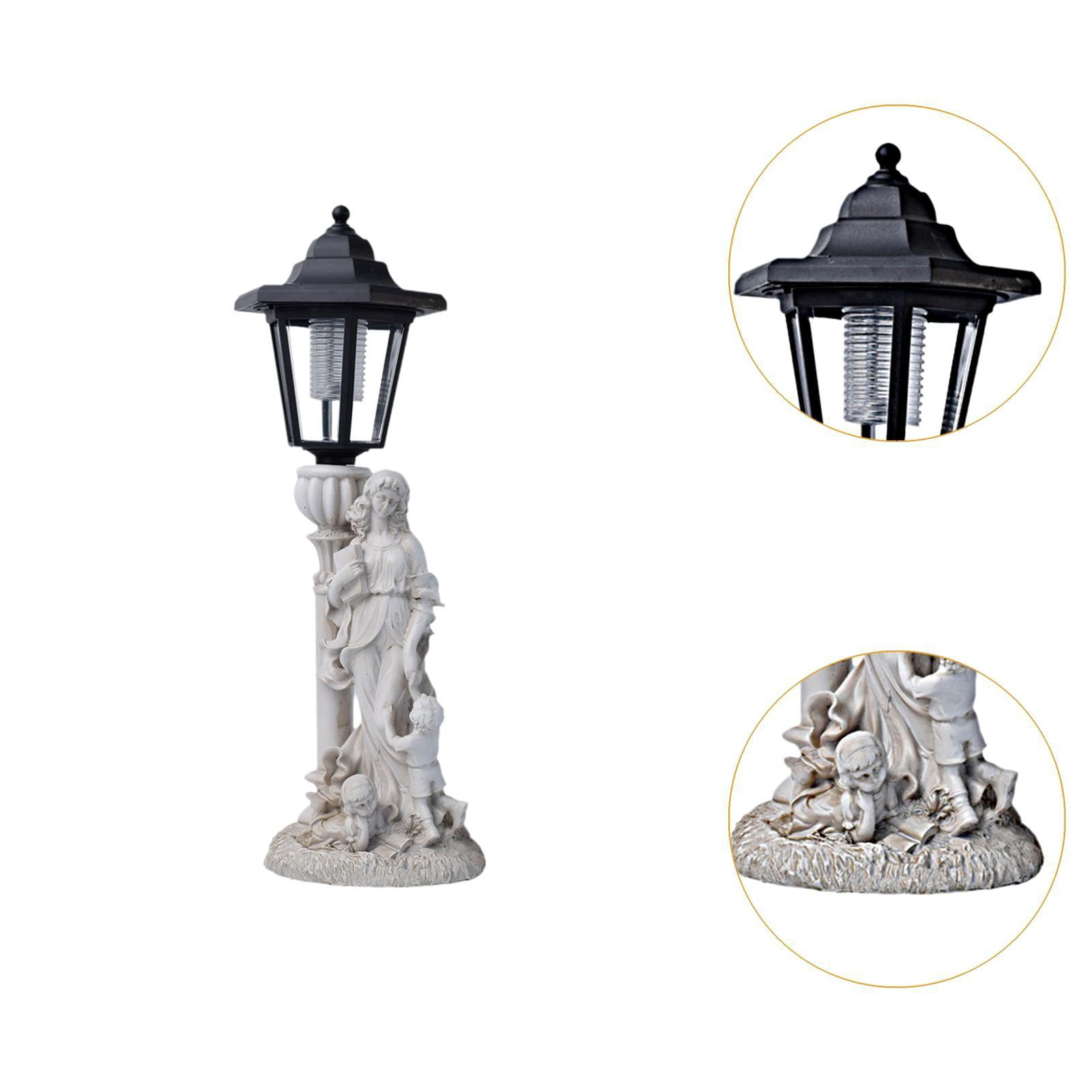 figatia Garden Mom and Children Statue Yard Art Sculpture with Solar Light Housewarming Gift Backyard Decoration for Garden Courtyard