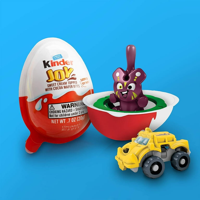 Kinder JOY Eggs 30 Count Individually Wrapped Bulk Chocolate Candy Eggs With Toys Inside Perfect Surprise Halloween Treats for Kids 15 For Boys and