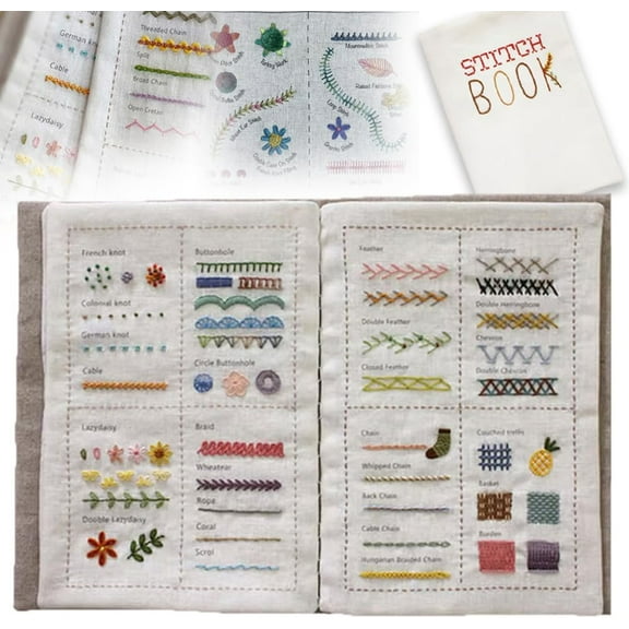2025 New Stitch Book, DIY Stitch Book, Stitch Sample Book with Embroidery Stitch Name, Enhance Your Crafting Skills, Embroidery Stitches Book for Beginners and Embroidery Enthusiast