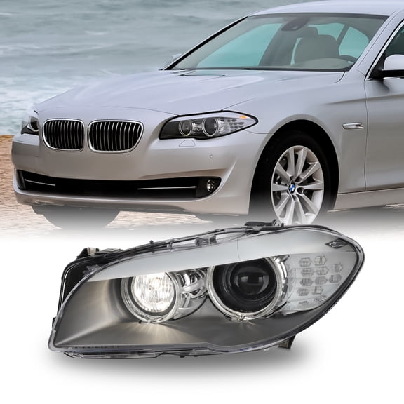 AKKON - Fits 2011 2012 2013 BMW F10 528i 535i 550i [HID/Xenon Type] w/ AFS Projector Chrome Headlight Driver Left Side