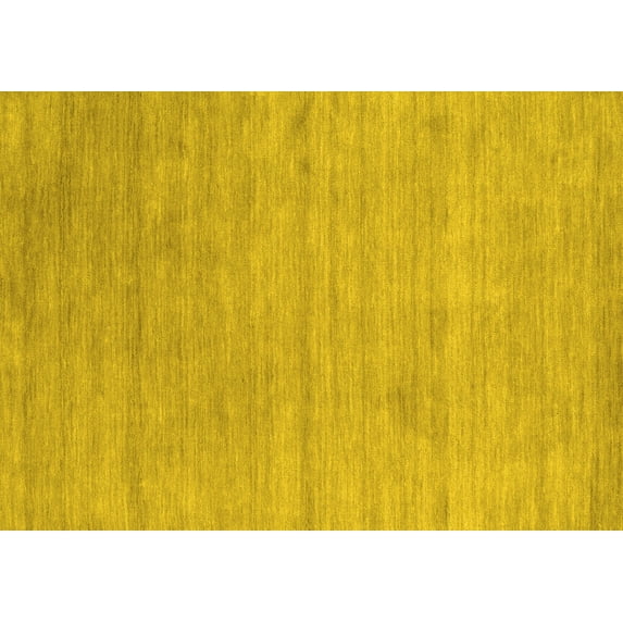 Ahgly Company Indoor Rectangle Abstract Yellow Contemporary Area Rugs, 5' x 7'