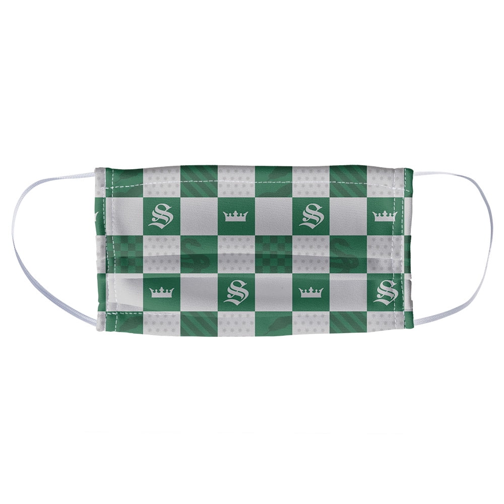 Harry Potter Slytherin Checkerboard House Pattern 1-Ply Reusable Face Mask Covering, Unisex