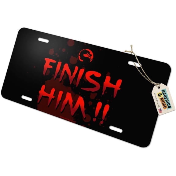 GRAPHICS & MORE Mortal Kombat Klassic Finish Him Novelty Metal Vanity Tag License Plate