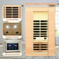 thumbnail image 3 of 2 Person Infrared Sauna, Low EMF Far Infrared Sauna, Canadian Hemlock Wood Sauna for Home 1500W Indoor Sauna Home Spa Sauna with Bluetooth Speakers, Reading Lights, Roof Vent, Tempered Glass, 3 of 8