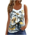 thumbnail image 6 of AUNVITO Women's Fashion Casual Tank Top Sleeveless Elastic V-Neck Loose Fit with All Over Print Casual and Trendy Style, 6 of 7