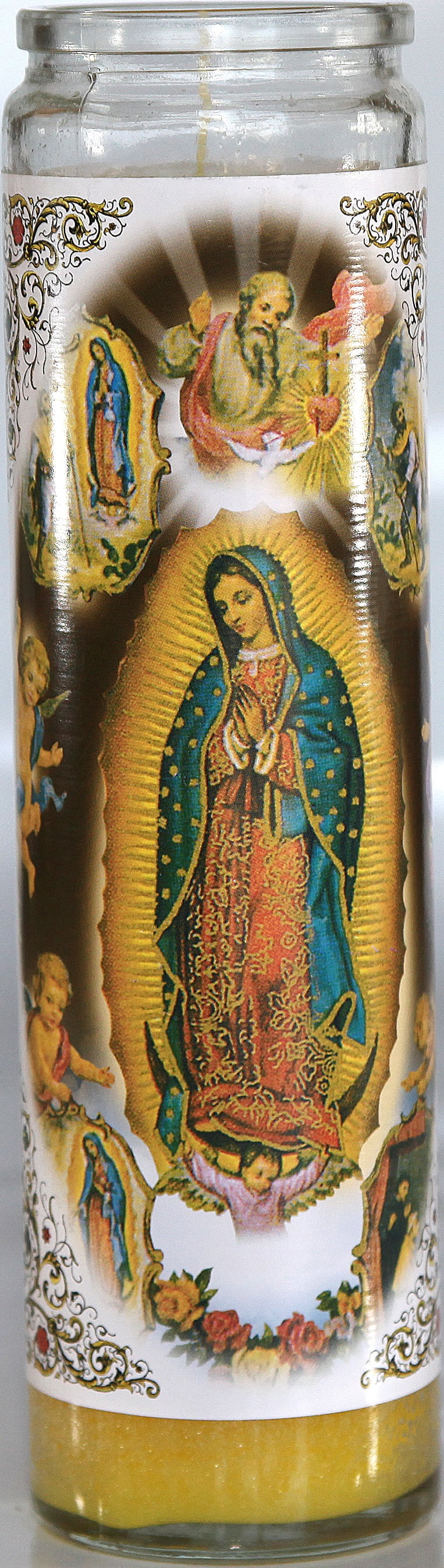 Yellow Dual Saints Candle