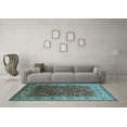 thumbnail image 3 of Ahgly Company Indoor Rectangle Oriental Light Blue Traditional Area Rugs, 2' x 5', 3 of 4