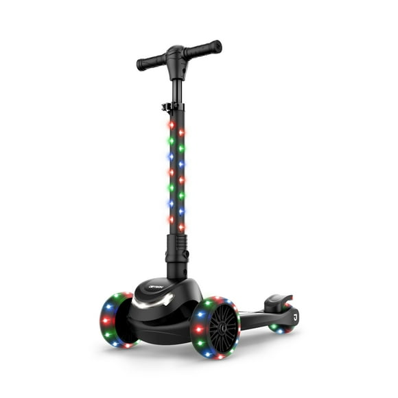 Jetson Mini 3 Wheel Light Up Scooter Adjustable Kick Ride On Toy for Kids, Black