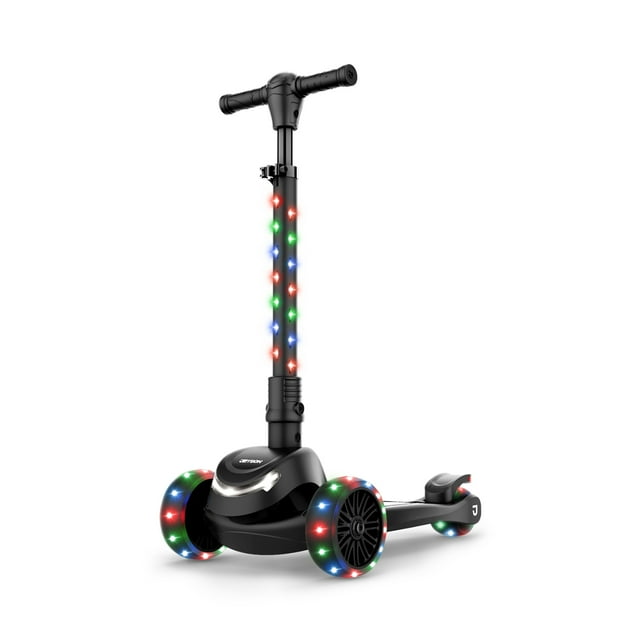 Jetson Mini Trottinette à 3 Roues Lumineuse, Trottinette à Pousser Réglable pour Enfants, Noire