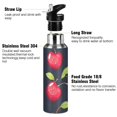 thumbnail image 3 of Cherries in Red and Yellow Leaves Sports Bottle with Straw Stainless Steel Water Jug Portable Thermal Cup Leak-proof 1000ML, 3 of 9