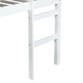 thumbnail image 4 of Solid Wood Full Loft Bed Frame with Storage Space and High guardrail, Platform Bed Frame with Ladder and Strengthened Slats, Low Height Design, No Box Spring Needed, White, 4 of 8