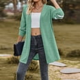 thumbnail image 2 of Women Sweater Coat Open Front Long Sleeve Soft Comfortable Casual Midi Long Knitwear Coat for Daily Wear Green M, 2 of 9
