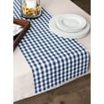 thumbnail image 2 of DII Navy/Off White Reversible Gingham/Buffalo Check Table Runner 14x72, 14x72", 2 of 14