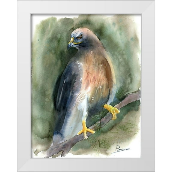 Shefranov, Olga 19x24 White Modern Wood Framed Museum Art Print Titled - Hawk
