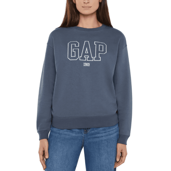 Gap Logo Crewneck Blue Sweatshirt (Women's Large)