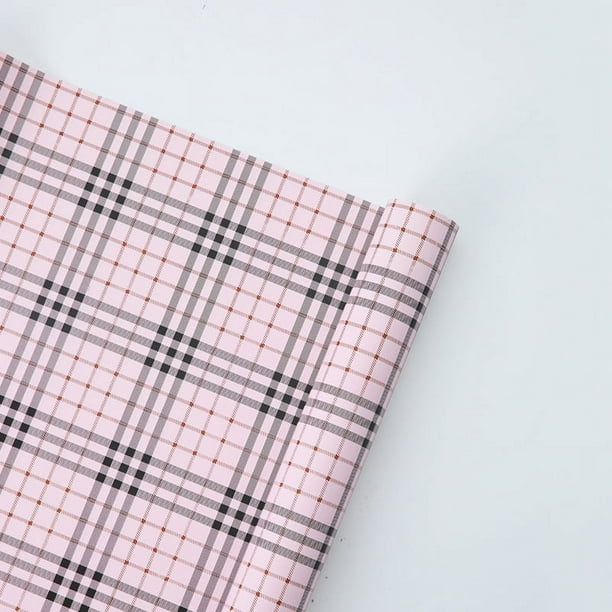 Zhuge Papel para envolver regalos, papel para envolver flores a cuadros a prueba de agua (rosa)