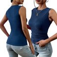thumbnail image 3 of FLMEI Womens Tank T Shirts Crew Neck Sleeveless Tops for Women’s Summer Solid Color Casual Tees Loose Fit Tee Shirts L-XXL, 3 of 9