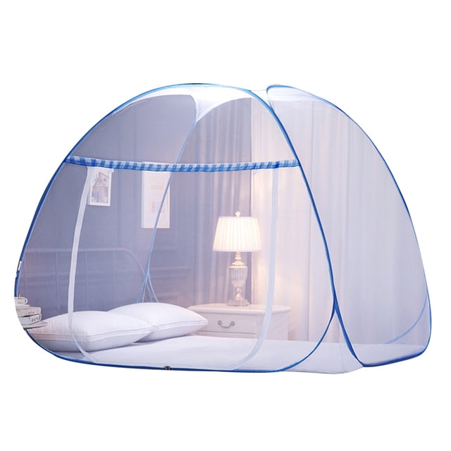 Mosquitera plegable de tres puertas, mosquitera de yurta mongol, cúpula, mosquitera, techo colgante, dormitorio, cama doble, dosel Sweethay JJ65377-08B