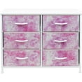 thumbnail image 5 of Sorbus Dresser with 6 Drawers - Furniture Storage Chest Tower Unit for Bedroom, Hallway, Closet, Office Organization - Steel Frame, Wood Top, Tie-dye Fabric Bins (6-Drawer, Pink), 5 of 7