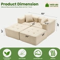 thumbnail image 2 of Cloudy Sectional L - Shaped Couch Comfy No Assembly Required Cloud Couch with Deep Seat, All Sponge Fluffy Couch with Sleeper Chaise for Living Room Apartment(Beige), 2 of 9