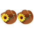 thumbnail image 1 of 2pcs Wine Bottle Hat Decors Party Stylish Wine Bottle Cowboy Hat Ornaments, 1 of 4
