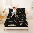 thumbnail image 3 of Manfei Rustic Pike Fish Queen Sheets, Cartoon Fishing Gear Queen Sheet Sets, Black, 4pcs, 1 Flat Sheet, 1 Fitted Sheet and 2 Pillowcases, 3 of 6