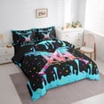 thumbnail image 2 of Manfei Baseball Gaming Sports 7-Piece Twin Bedding Sets,Ice Cream Print Letter M Bedding Comforter Set For Teens Boys Reversible, 2 of 6