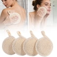 thumbnail image 2 of 3/4 Pcs Exfoliating Loofah Sponge Pads Reusable Face Luffa Brush Luffa Body Facials Scrub Pad Manual Facials Cleansing Makeup Remover for Bathing, Showering, Easy to Use & Clean(Beige2-4pcs,3x3"), 2 of 9