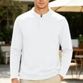 thumbnail image 2 of Men's Stand Collar Athletic Shirts - Versatile Solid Loose Raglan Pullovers Long Sleeve Workout Casual Tee Shirt, 2 of 8