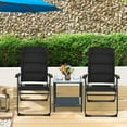 thumbnail image 3 of PetFurnishn Set of 2 Patio Chairs, Folding Chairs with Adjustable Backrest, Outdoor Sling Chairs for Bistro, Deck, Backyard, Armchair with Padded Seat, 300 lbs Capacity (2, Black), 3 of 9