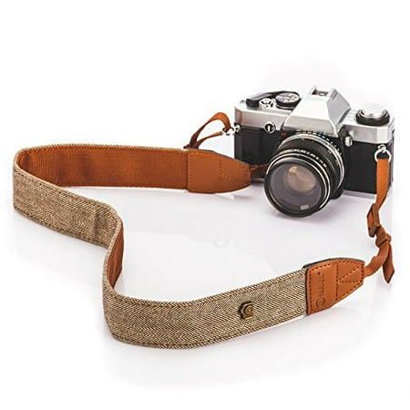 tarion camera shoulder neck strap vintage belt for all dslr camera nikon canon sony pentax classic white and brown
