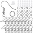 thumbnail image 1 of 300Pcs Earrings Set Hypoallergenic Earring Hooks Jump Rings Clear Rubber Earring Backs For Jewelry Making Findings Accessories, 1 of 5
